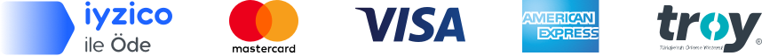 iyzico ile Öde, Mastercard, Visa, American Express, Troy ile güvenli ödeme