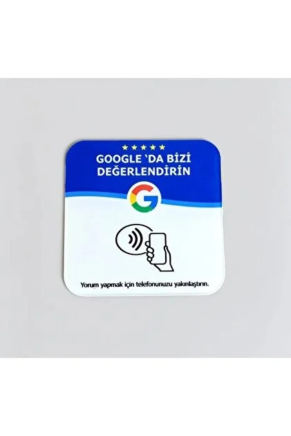 8x8 cm yapıştırılabilir NFC Google yorum etiketi
